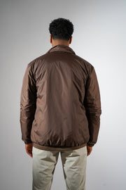 Bruine/beige dubbelzijdig puffer jas