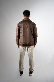 Bruine/beige dubbelzijdig puffer jas