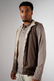 Bruine bodywarmer dubbelzijdig beige