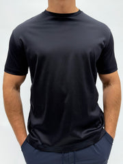 Glans Shirt Navy Blauw