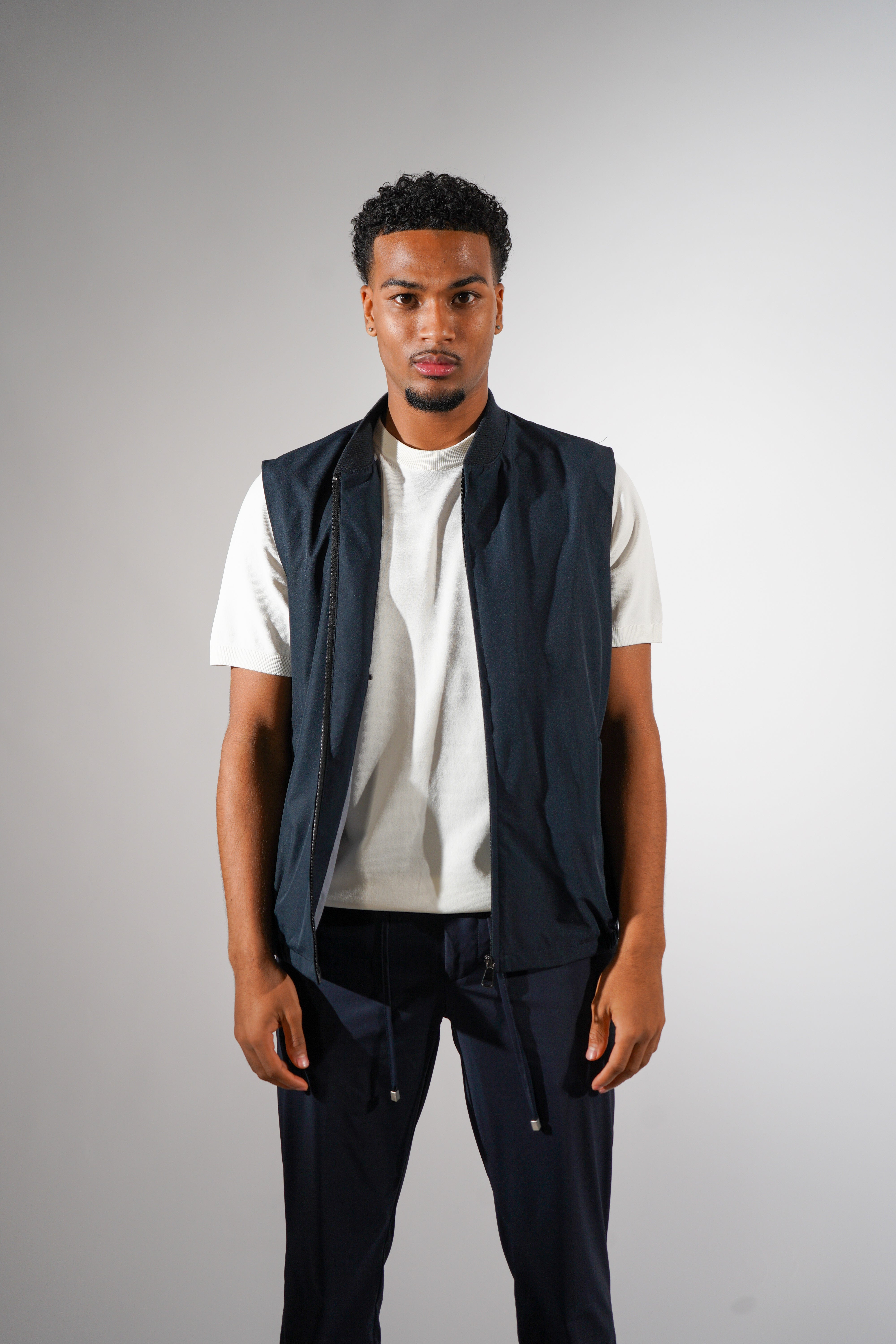 Blauwe bodywarmer mm