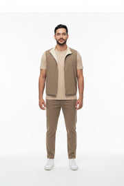 Bodywarmer set licht bruin dubbelzijdig