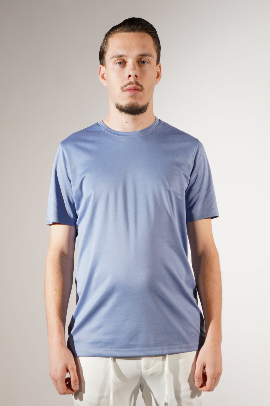 Mercerized Cotton shirt Ocean Blauw