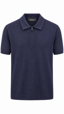 Navy thin polo zip