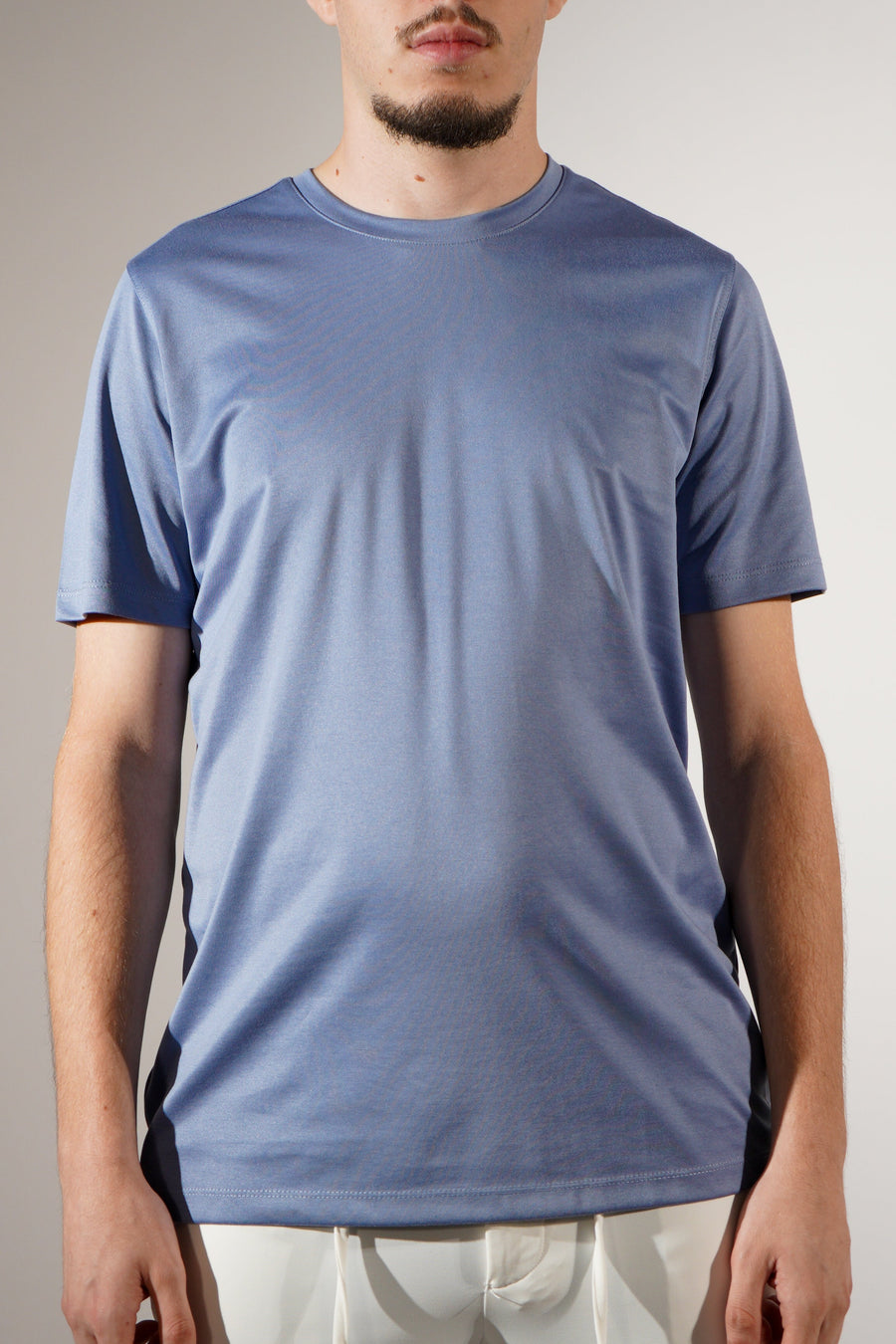 Mercerized Cotton shirt Ocean Blauw