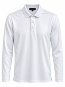 WHITE BUTTON LONGSLEEVE POLO