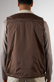 Bruine bodywarmer dubbelzijdig beige