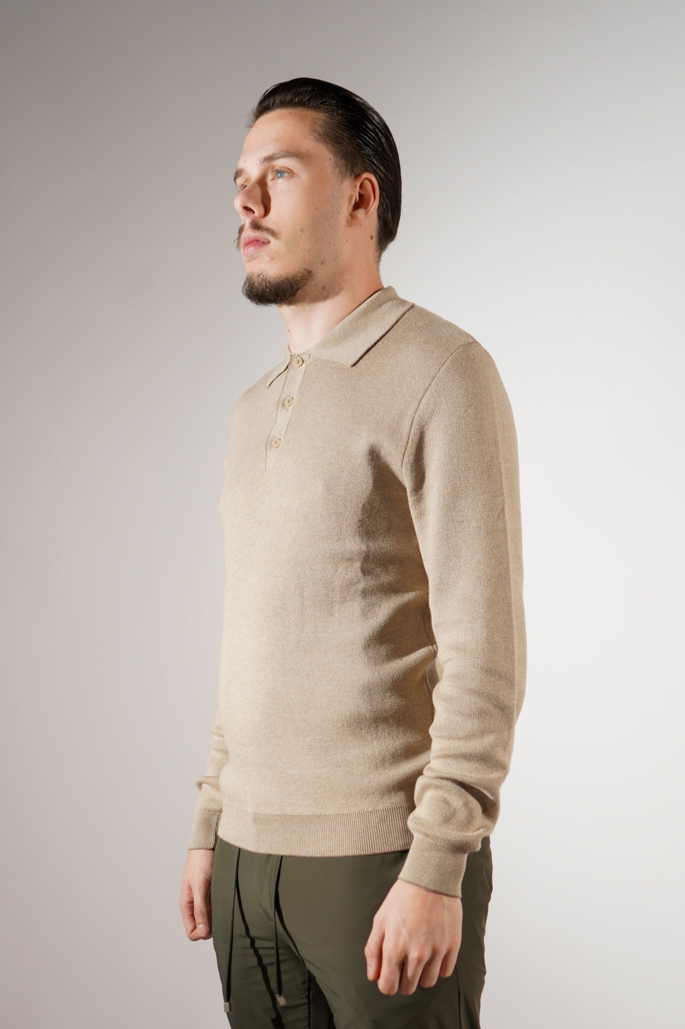 Longsleeve Polo Trui Zand