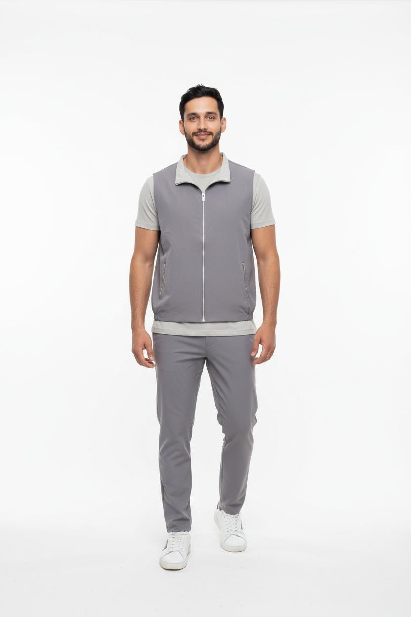 Bodywarmer set Grijs dubbelzijdig