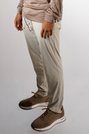TAUPE ZIPPED LONGSLEEVE POLO