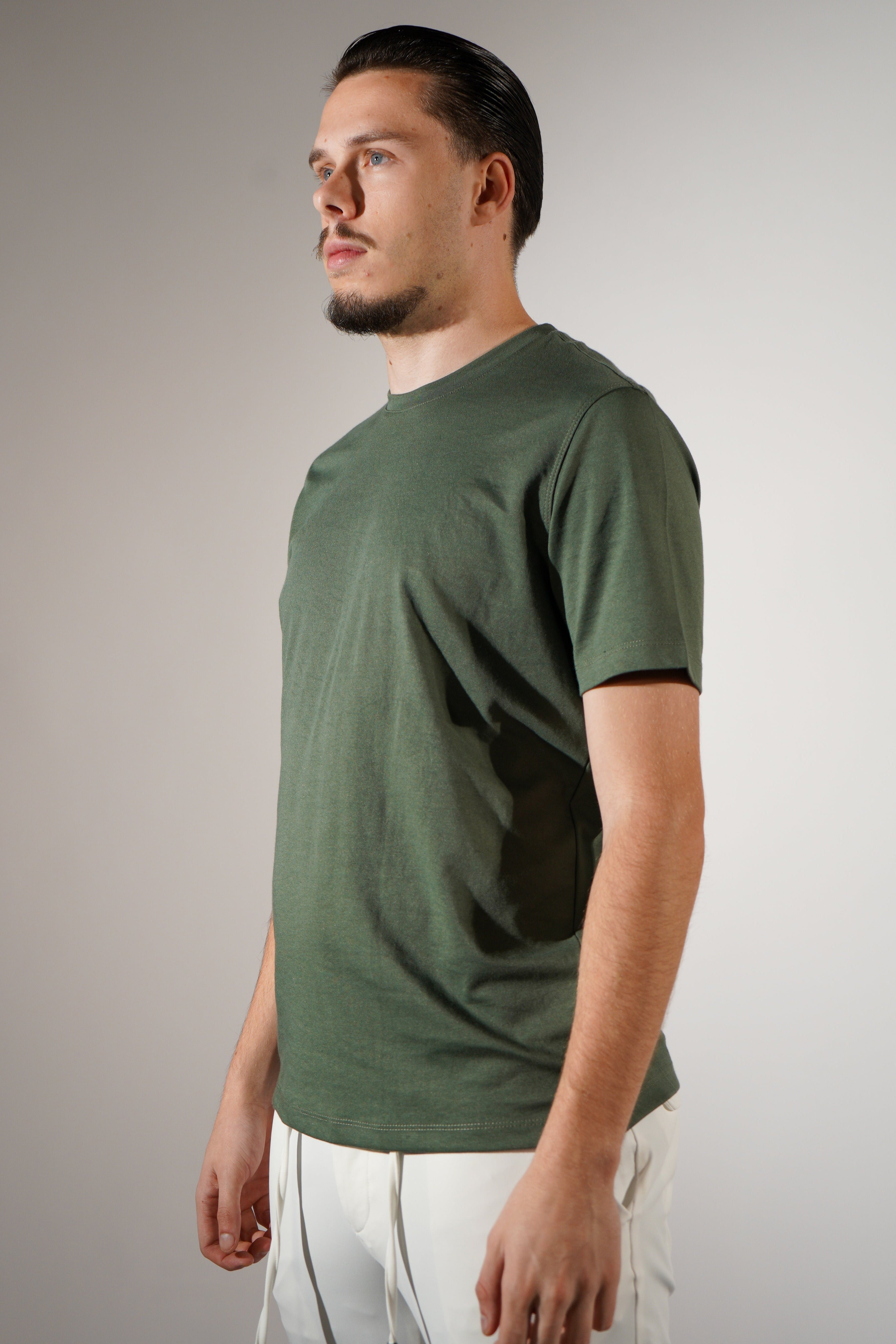 Mercerized cotton shirt Groen