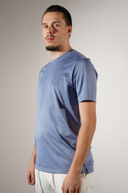 Mercerized Cotton shirt Ocean Blauw