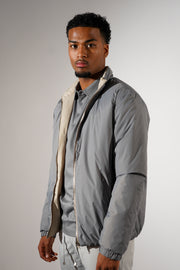 Dubbelzijdig jas grijs beige