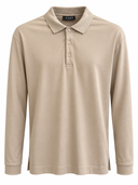 BEIGE BUTTON LONGSLEEVE POLO