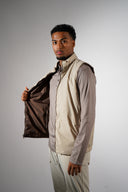 Dubbelzijdig Puffer bodywarmer bruin beige