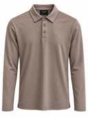 TAUPE AZUR MERCERIZED LONGSLEEVE POLO
