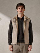 BEIGE BODYWARMER dubbelzijdig wol
