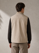 BEIGE BODYWARMER dubbelzijdig wol