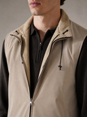 BEIGE BODYWARMER dubbelzijdig wol