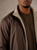 BROWN BEIGE REVERSIBLE PUFFER JACKET