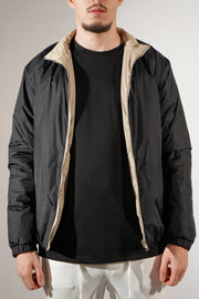 Zwarte/Beige dubbelzijdig Puffer jas