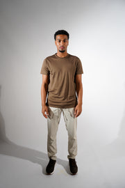 Bruine/beige dubbelzijdig puffer jas