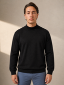BLACK MOCK NECK SWEATER