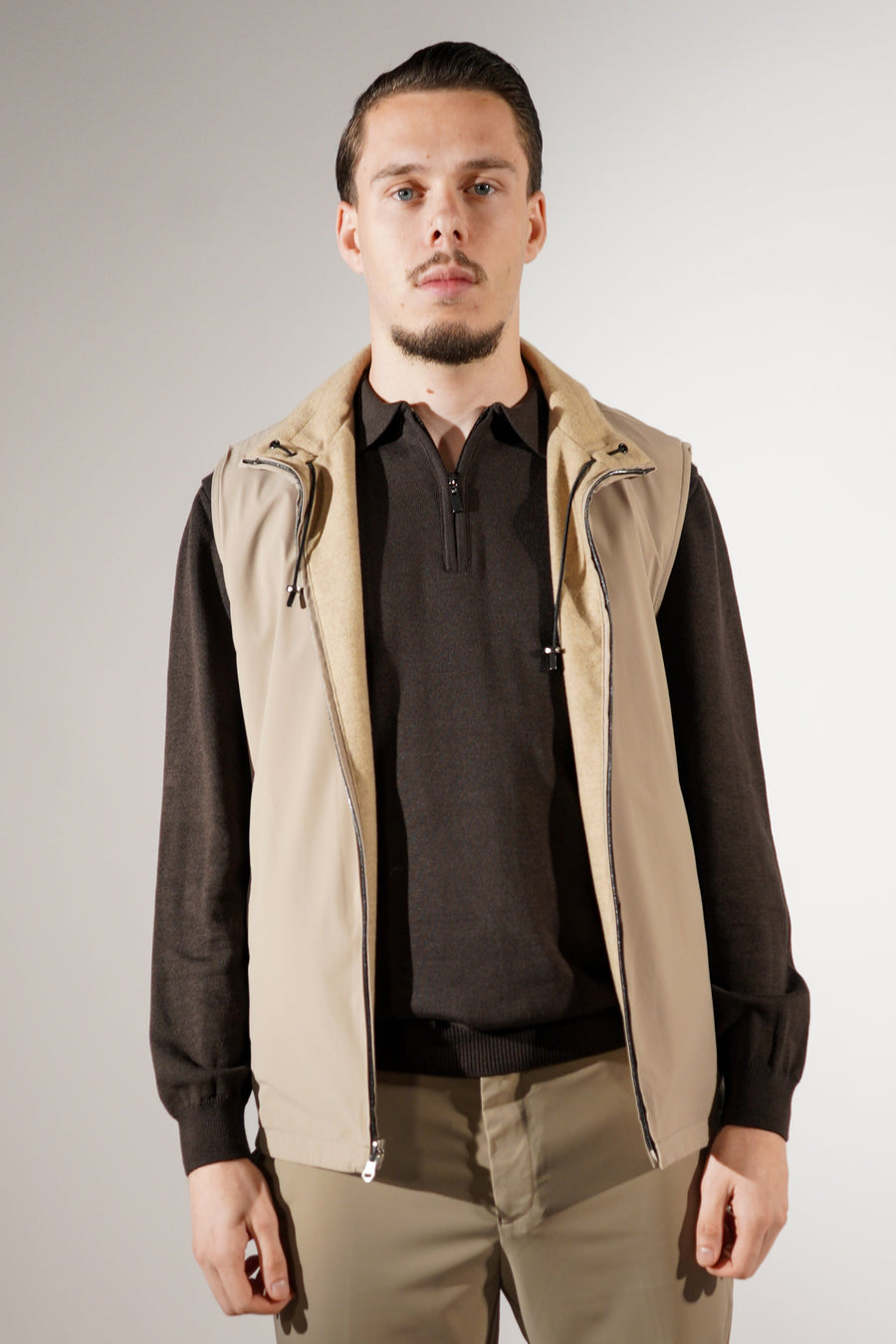 Beige bodywarmer (dubbelzijdig)