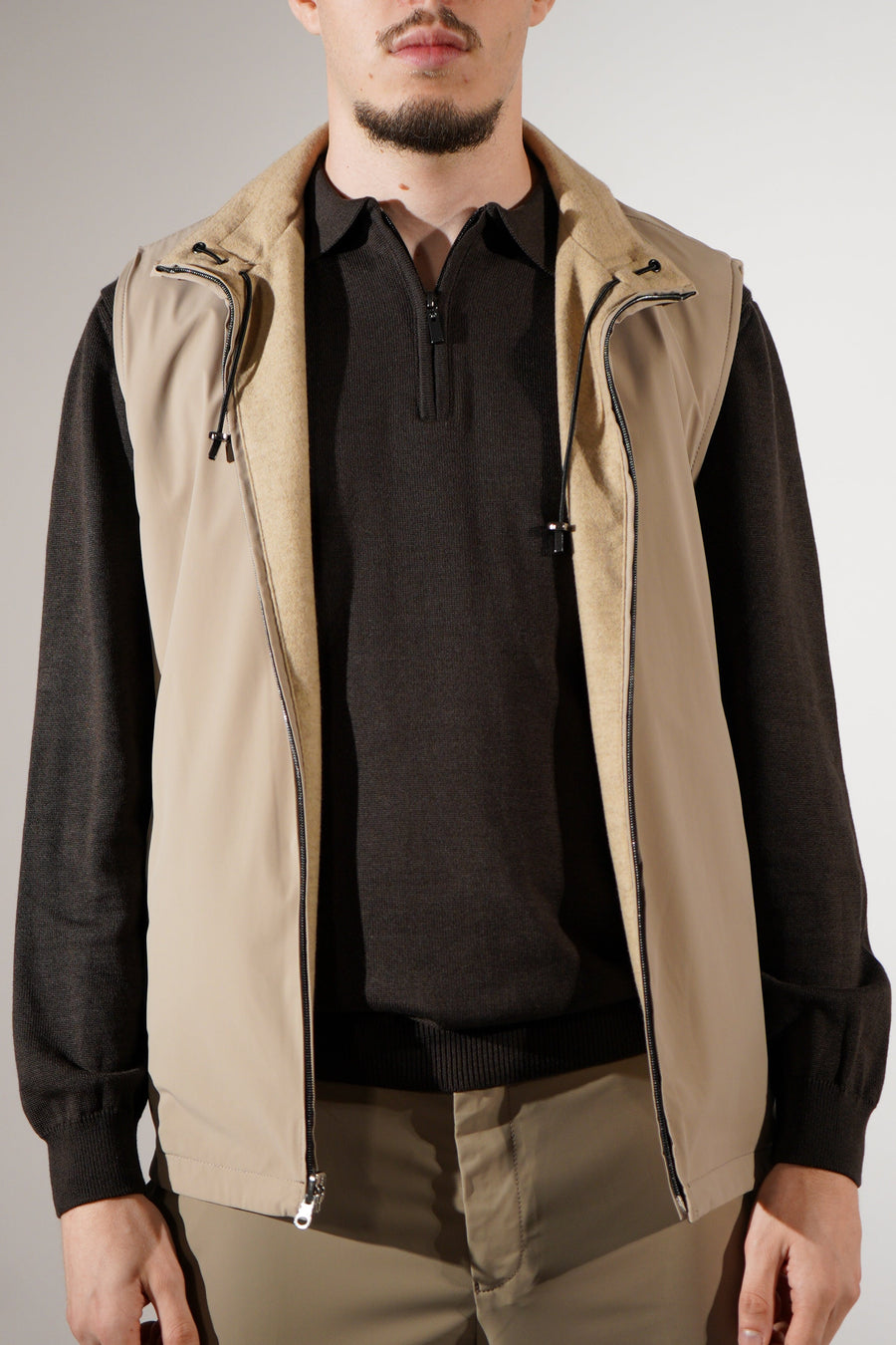 Beige bodywarmer (dubbelzijdig)