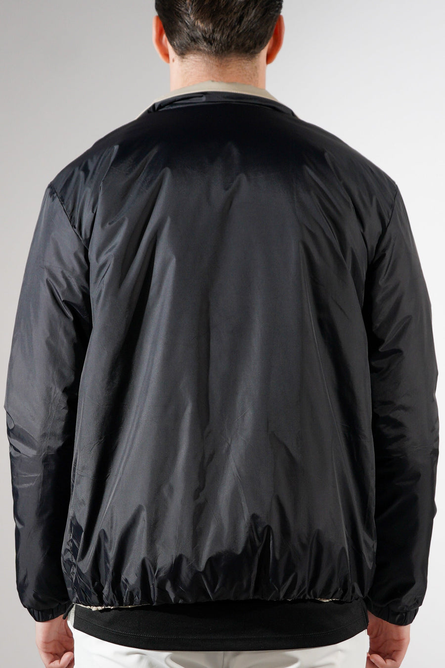 Zwarte/Beige dubbelzijdig Puffer jas