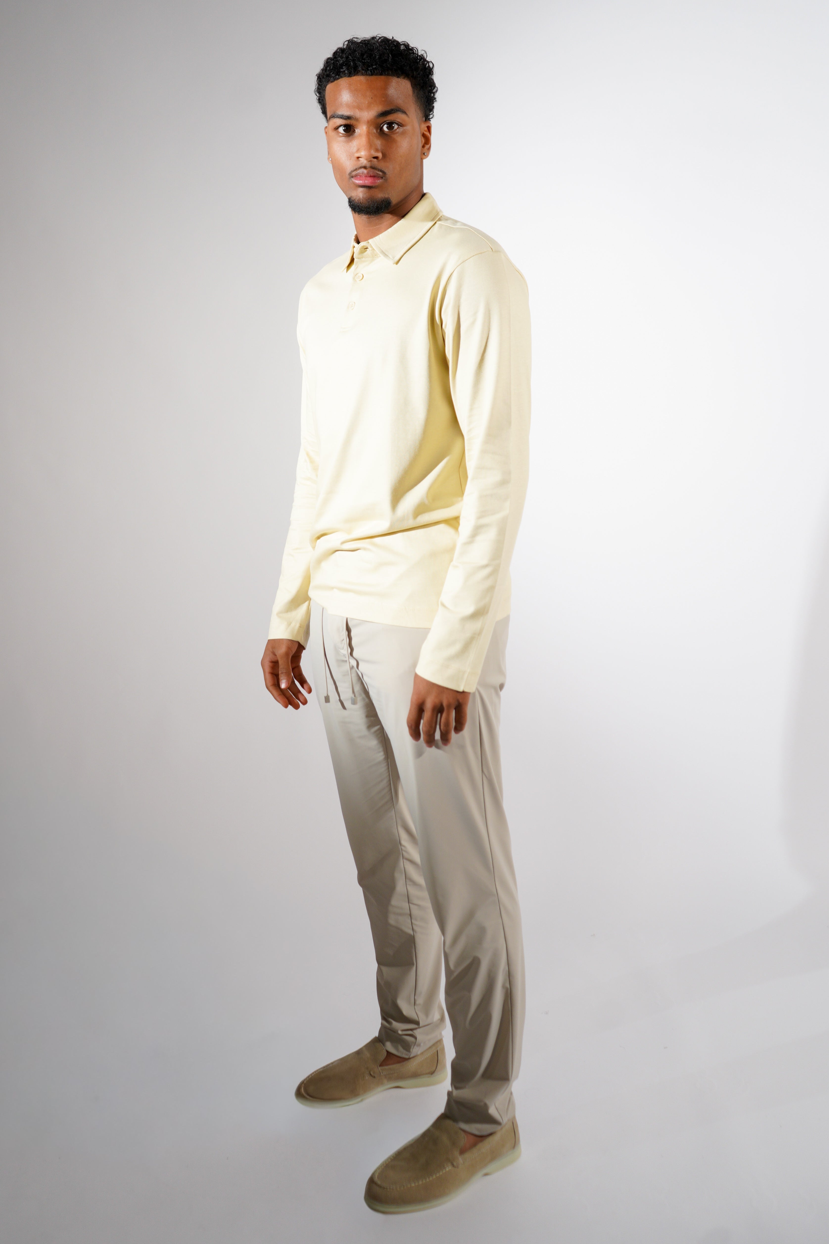 Longsleeve Polo Beige