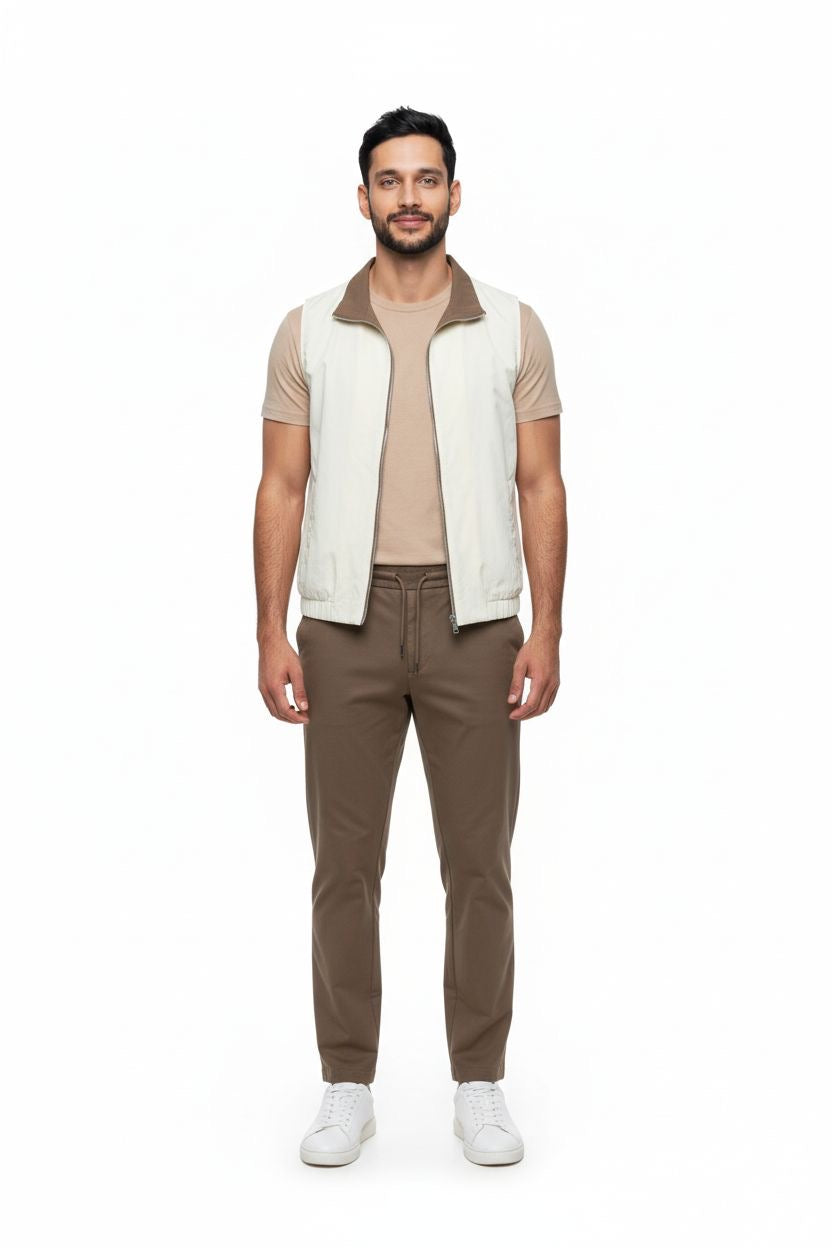 Bodywarmer set licht bruin dubbelzijdig